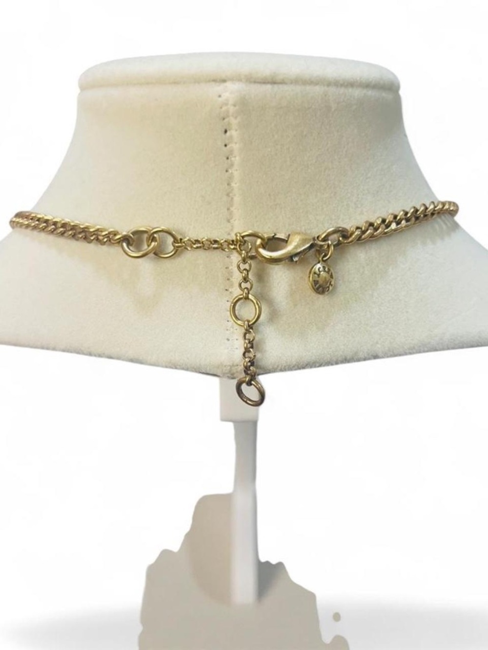 J.Crew Watermelon Brulee Iridescent Crystal Gold-Tone Statement Necklace - Picture 6 of 8